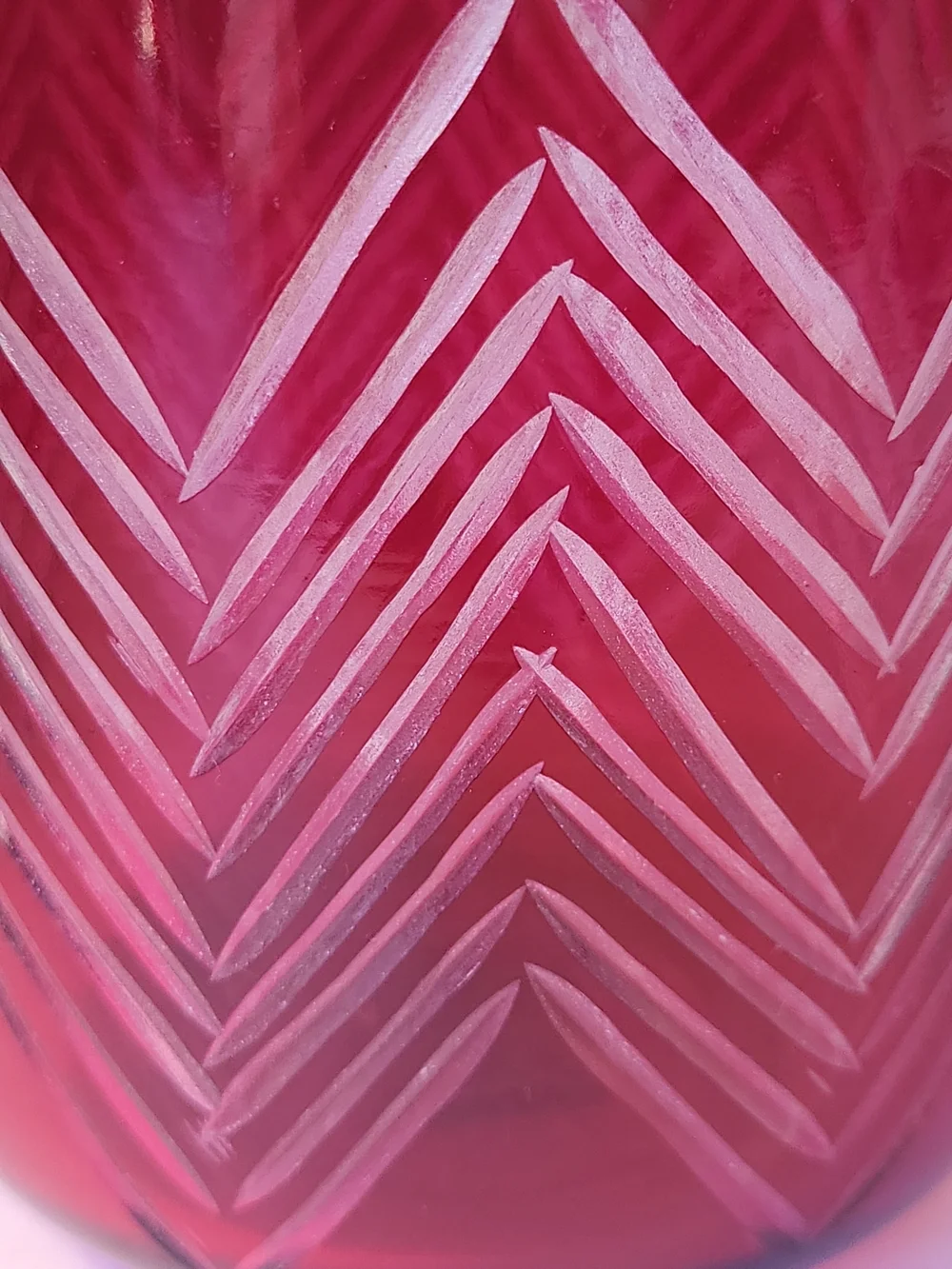 Crate&Barrel Red Etched Chevron Hurricane 4